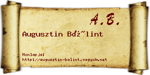 Augusztin Bálint névjegykártya