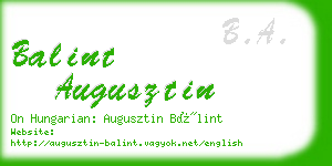 balint augusztin business card